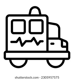 Rescue van icon outline vector. Service truck. Person health