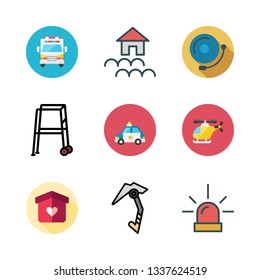 rescue vector icon set