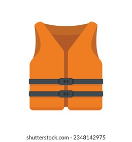 Rescue vest icon flat vector. Safety jacket. Boat uniform isolated