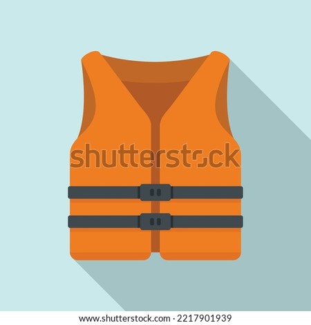 Rescue vest icon flat vector. Safety jacket. Boat uniform