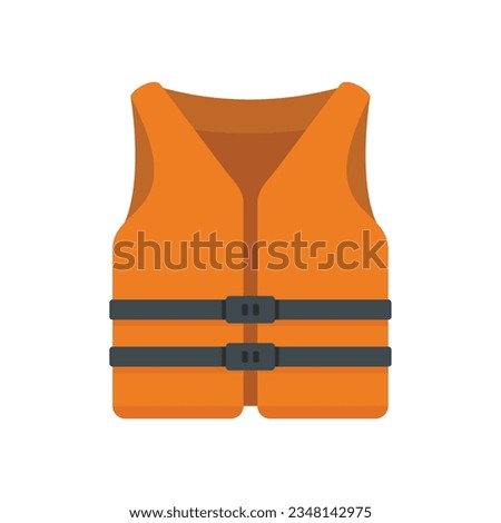 Rescue vest icon flat vector. Safety jacket. Boat uniform isolated