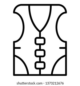 Rescue vest icon. Outline rescue vest vector icon for web design isolated on white background