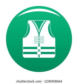 Rescue vest icon. Simple illustration of rescue vest vector icon for any design green