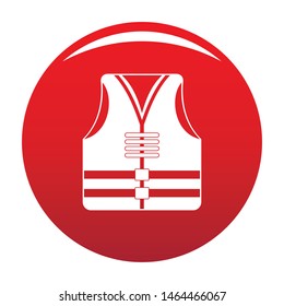 Rescue vest icon. Simple illustration of rescue vest vector icon for any design red