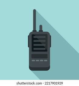 Rescue walkie talkie icon flat vector. Radio transceiver. Portable talky