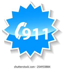 Rescue web blue icon on a white background. Vector Illustration