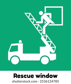 Rescue window ISO 7010 safety