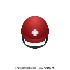 Rescue worker helmet vector isolated emoticon. Medic helmet emoji. Medical helmet color icon