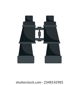 Rescuer binoculars icon flat vector. Lifeguard survival. Supplies kit isolated