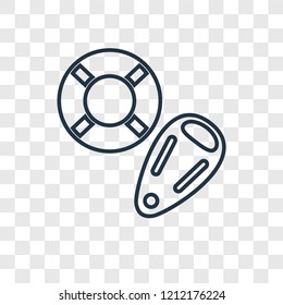 Rescuer concept vector linear icon isolated on transparent background, Rescuer concept transparency concept in outline style