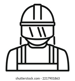 Rescuer Firefighter Icon Outline Vector. Flood Hurricane. Fire Victim