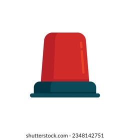 Rescuer flasher icon flat vector. Emergency alarm. Siren ambulance isolated