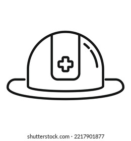 Rescuer helmet icon outline vector. Fireman hat. Rescue fighter