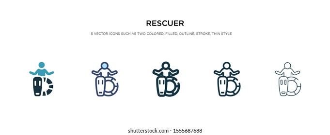 rescuer icon in different style vector illustration. two colored and black rescuer vector icons designed in filled, outline, line and stroke style can be used for web, mobile, ui