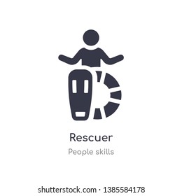 rescuer outline icon. isolated line vector illustration from people skills collection. editable thin stroke rescuer icon on white background