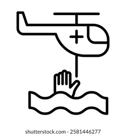 Rescuer Vector Line Icon Design