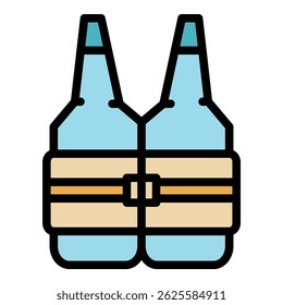 Rescuer vest icon. Outline rescuer vest vector icon color flat isolated