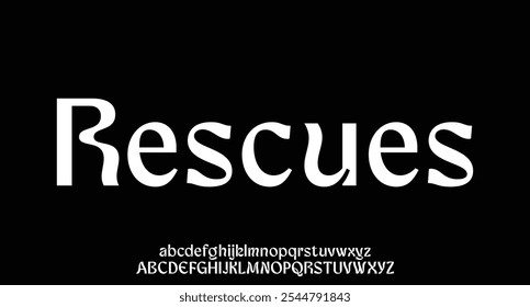 Rescues, minimal font creative modern alphabet. Typography modern Serif fonts regular decorative vintage concept. minimalist style fonts set. vector illustration
