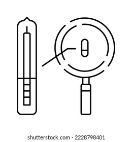 reseaching rfid chip line icon vector. reseaching rfid chip sign. isolated contour symbol black illustration