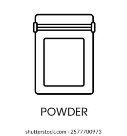 A resealable powder package icon in vector, representing supplements or powdered medication, with an editable stroke.