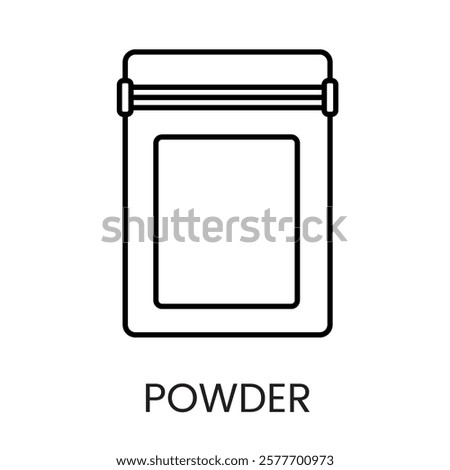 A resealable powder package icon in vector, representing supplements or powdered medication, with an editable stroke.