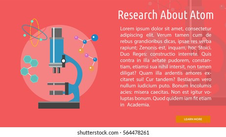 Research About Atom Conceptual Banner