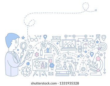Research Analysis Infographics. Vector Illustration