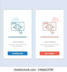 Research, Analytic, Analytics, Data, Information, Search, Web  Blue and Red Download and Buy Now web Widget Card Template