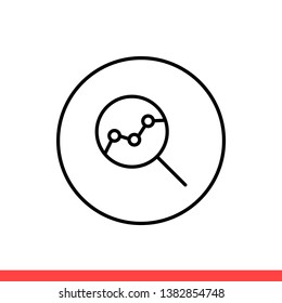 Research analytic vector icon, adwords symbol. Simple, flat design for web or mobile app