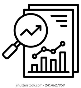 Research Analytics icon line vector illustration