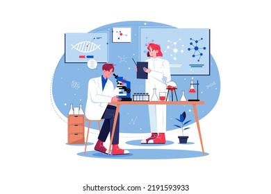 Research Assistant Illustration concept on white background