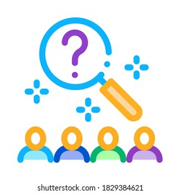 research audience question icon vector. research audience question sign. color symbol illustration