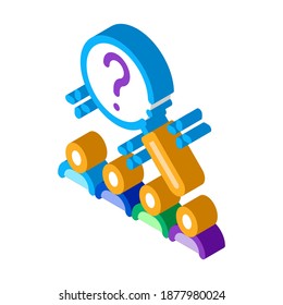 research audience question icon vector. isometric research audience question sign. color isolated symbol illustration