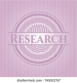 Research badge with pink background