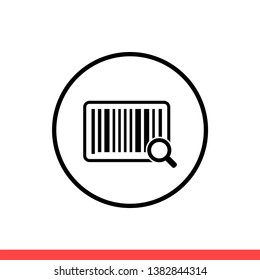 Research barcode vector icon, label symbol. Simple, flat design for web or mobile app