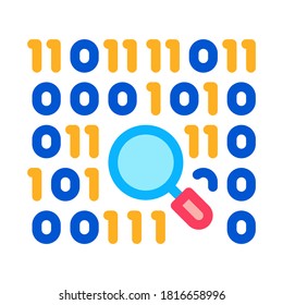 research binary code icon vector. research binary code sign. isolated contour symbol illustration
