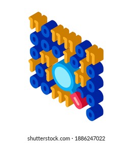 research binary code icon vector. isometric research binary code sign. color isolated symbol illustration