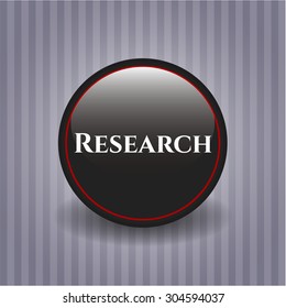 Emblema brillante negro de investigación