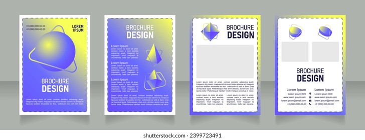 Research blank brochure design. Template set with copy space for text. Premade corporate reports collection. Editable 4 paper pages