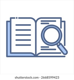 Ilustración vectorial de iconos azules de investigación