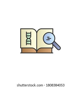 Research, book color gradient vector icon