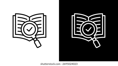 Forschung Buch White Icon Set Design