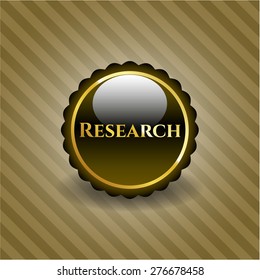 Research brown shiny badge