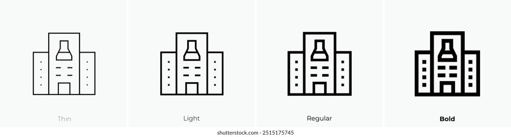 research center icon. Thin, Light Regular And Bold style design isolated on white background