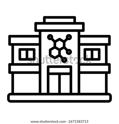 Research Center Icon Vector Illustratio, White Background