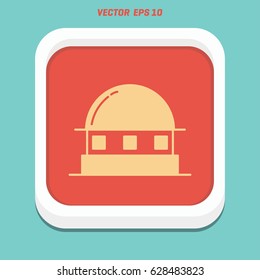 Research Center isometric building, flat icons
