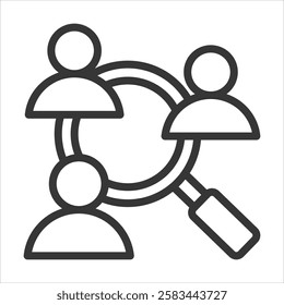 Research Collaboration Outline Icon Vector Illustration