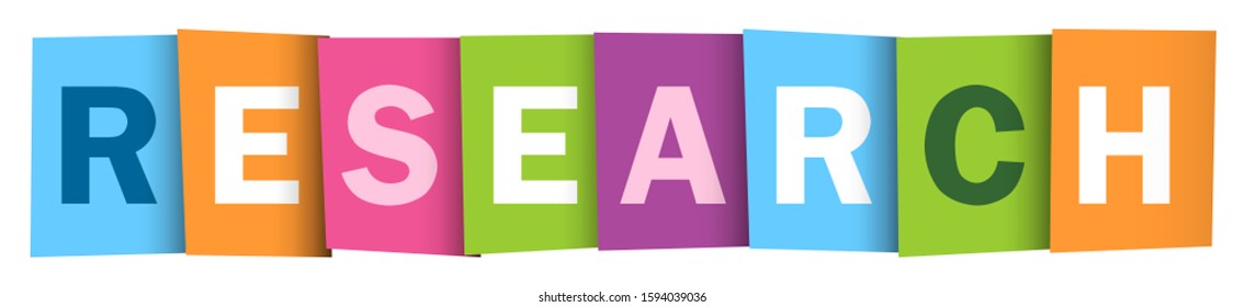 RESEARCH colorful vector typography banner