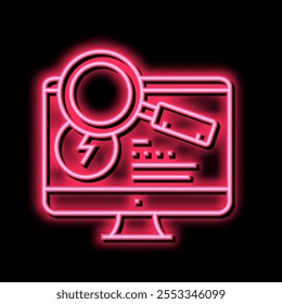 research computer incident neon light sign vector. research computer incident illustration