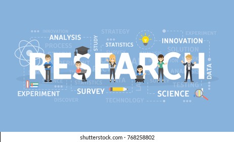 Research Concept Illustration. Idea Of Search, Data And Analysis.